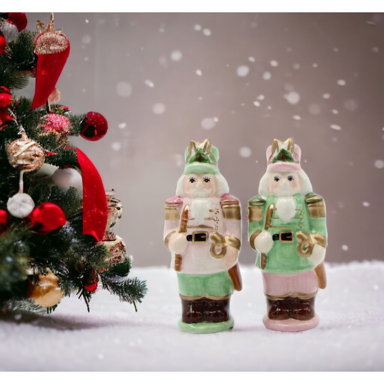 Pastel Color Nutcracker Salt And Pepper Shakers Ornament for Kitchen Gift Idea